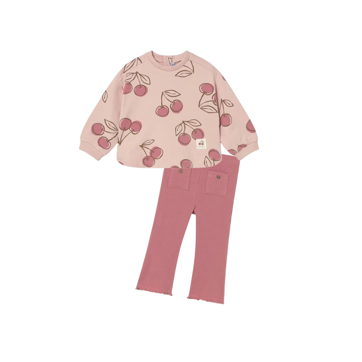 Baby Girl Blush Ribbed Flare Legging