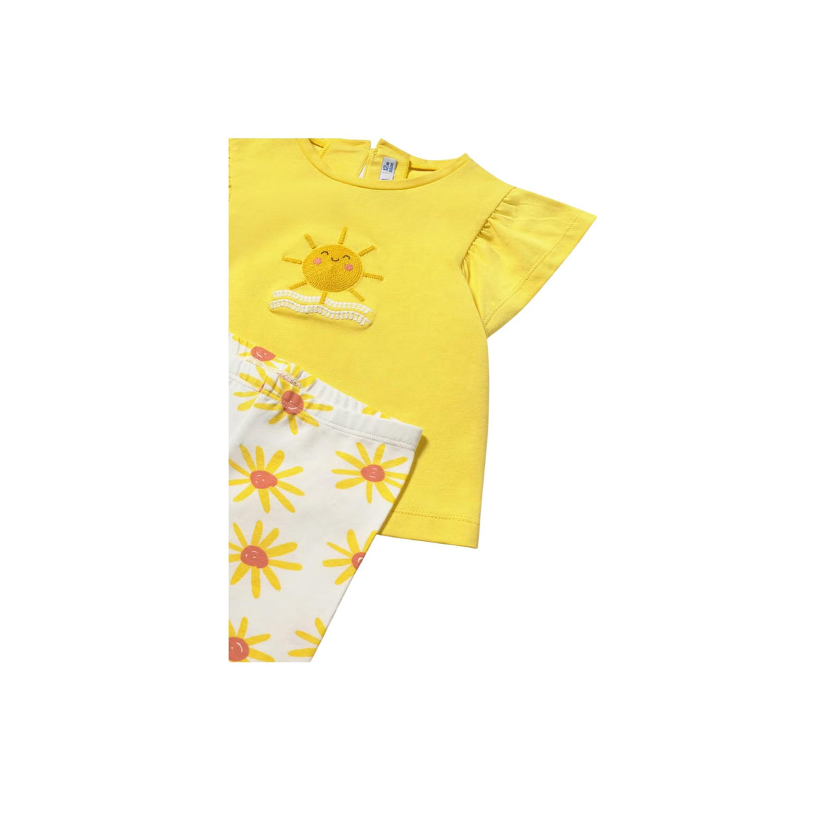 Baby Girl Happy Sun Embroidered 2-Piece Capri Set