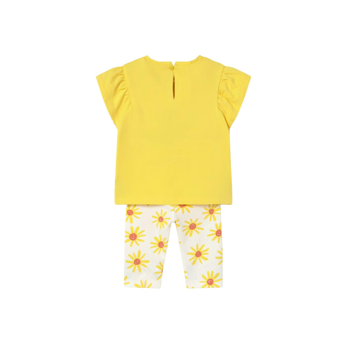 Baby Girl Happy Sun Embroidered 2-Piece Capri Set