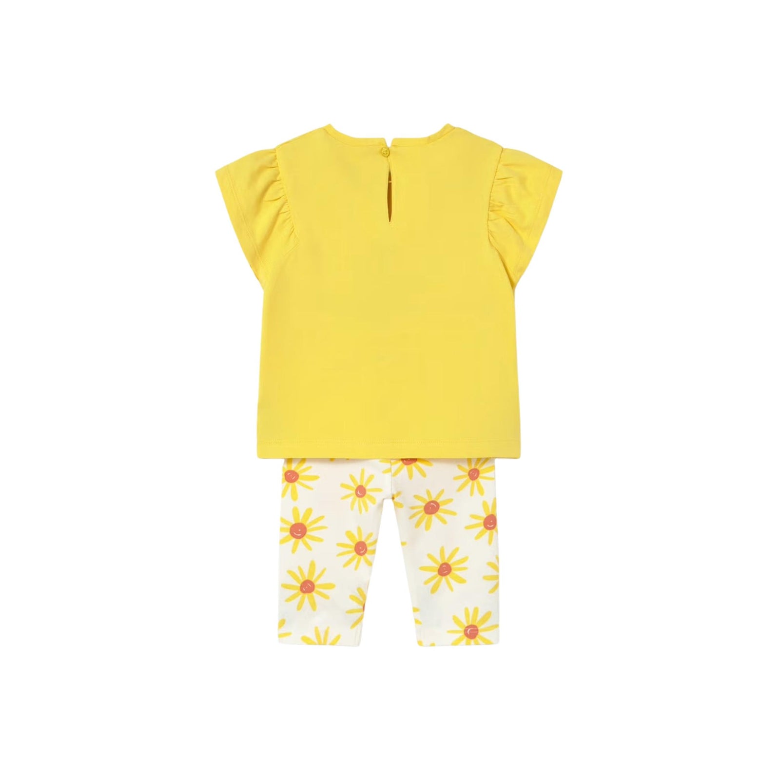 Baby Girl Happy Sun Embroidered 2-Piece Capri Set