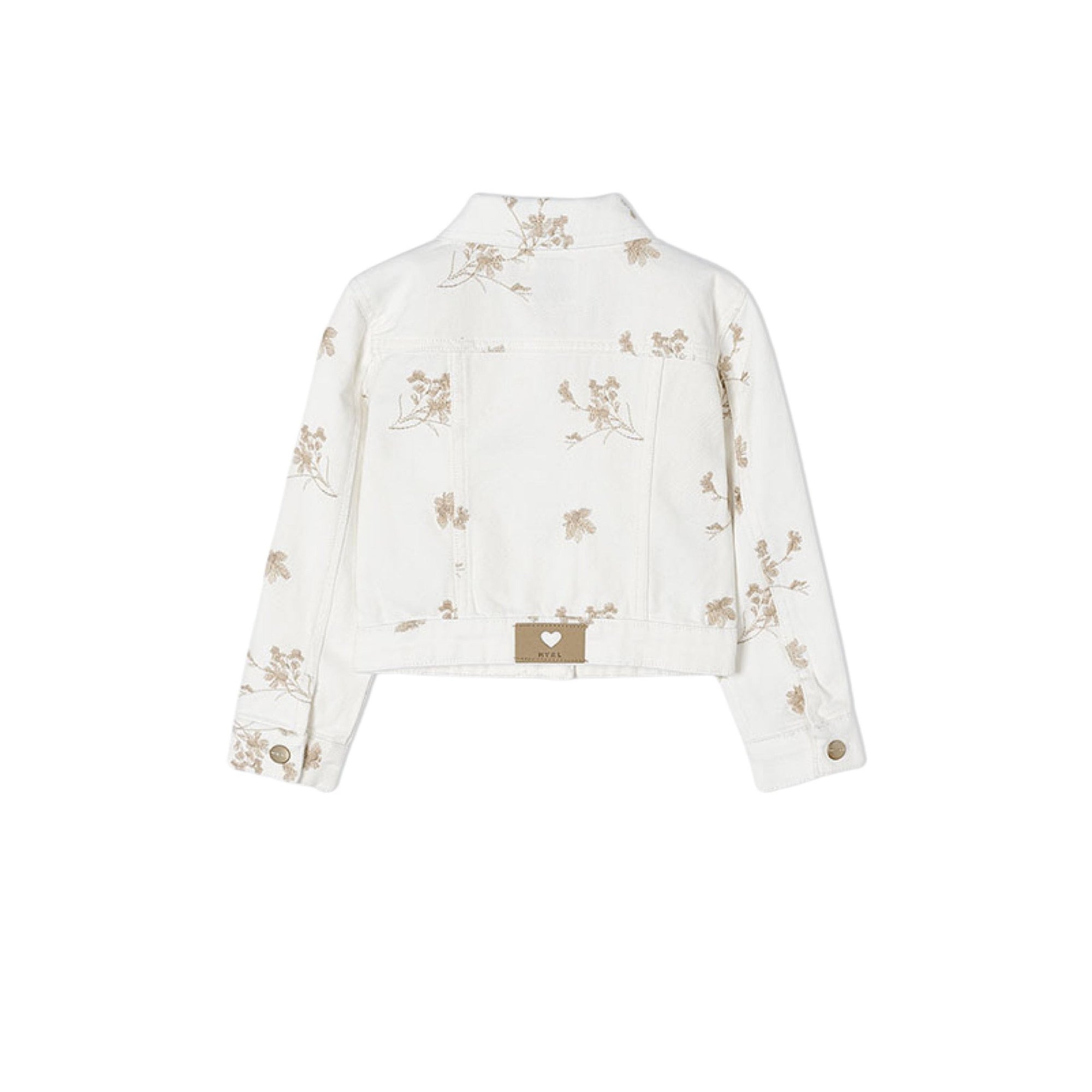 White Denim Floral Print Jacket