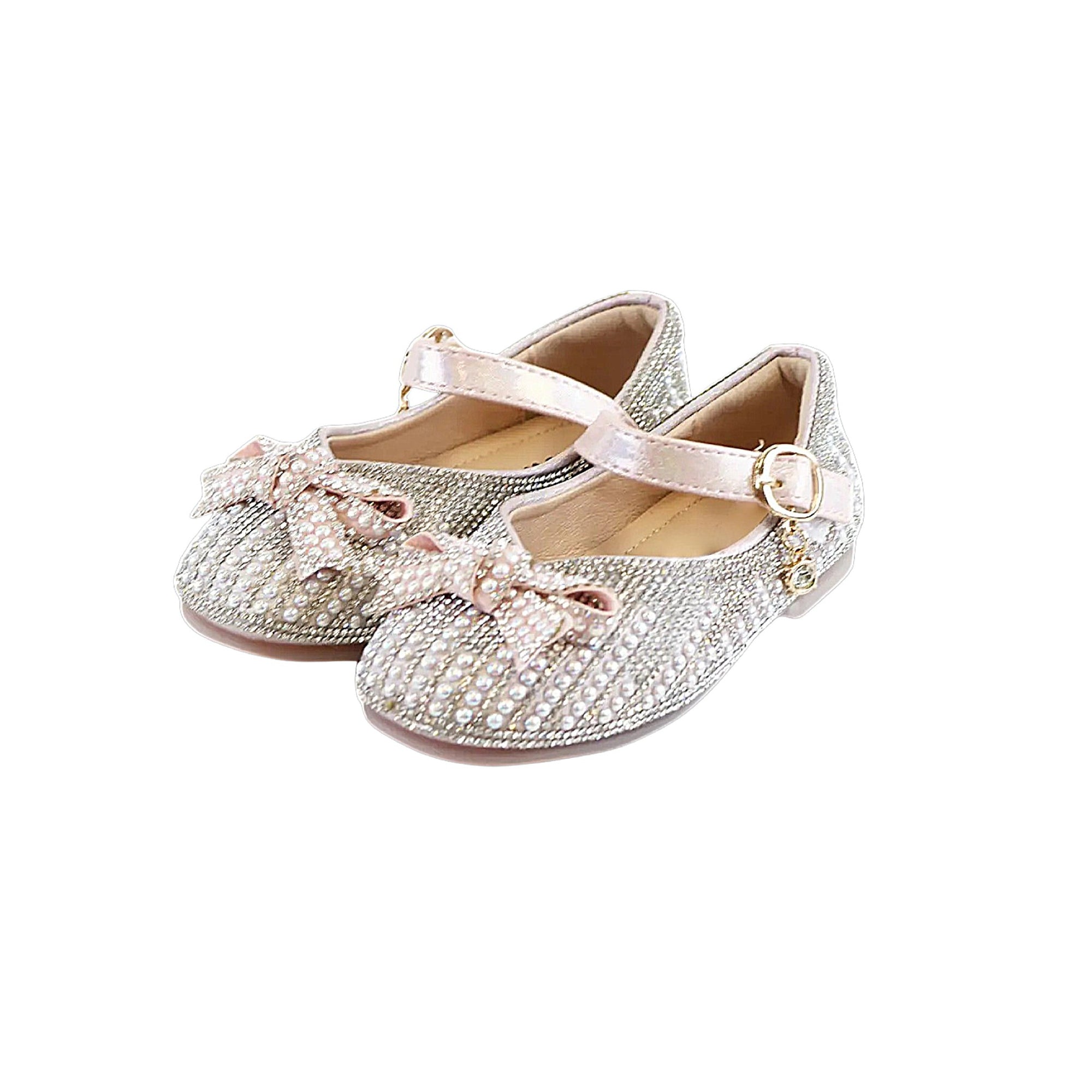 Pearl & Rhinestone Girls’ Pink Maryjane Shoes