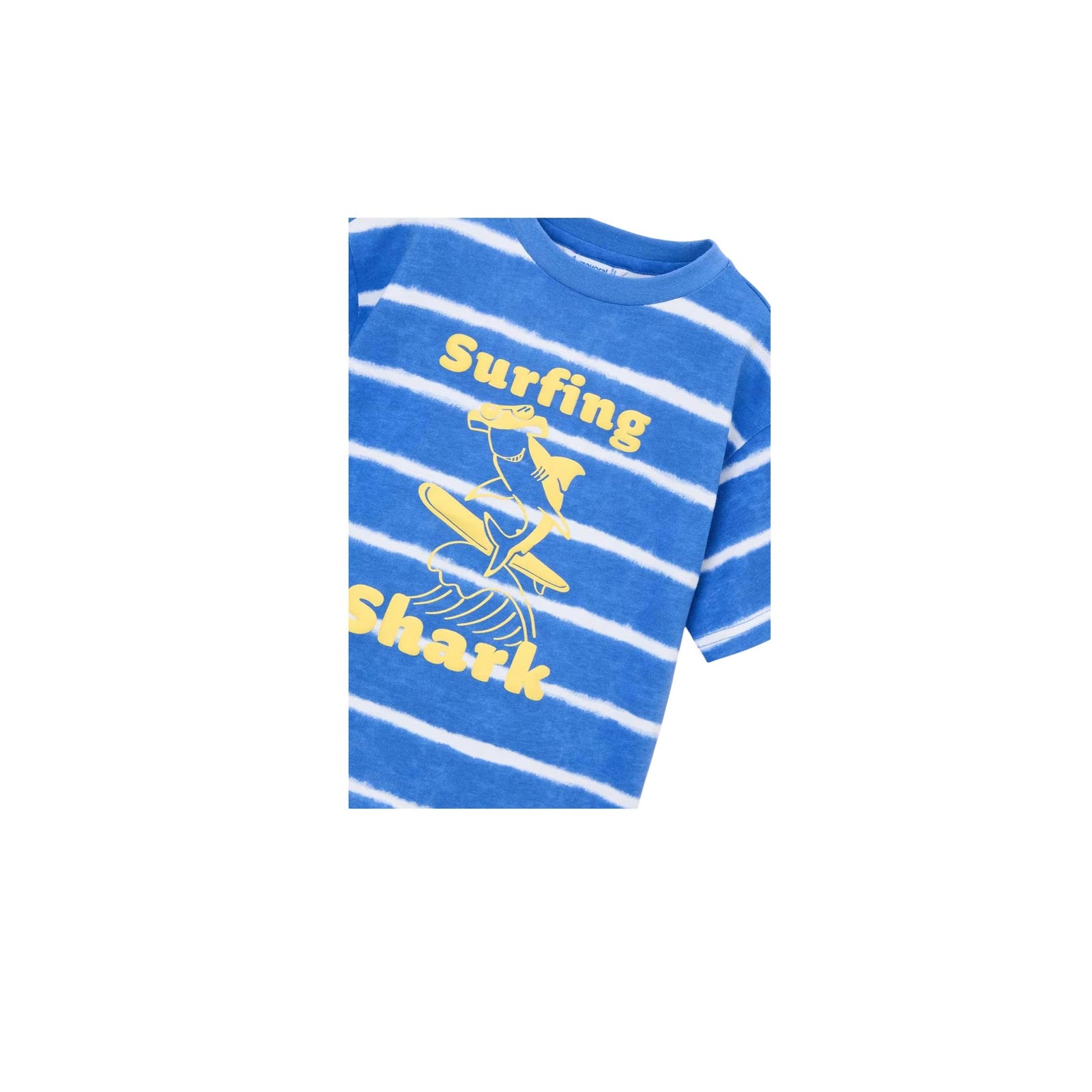 Boys’ Surfing Shark Graphic Striped T-Shirt