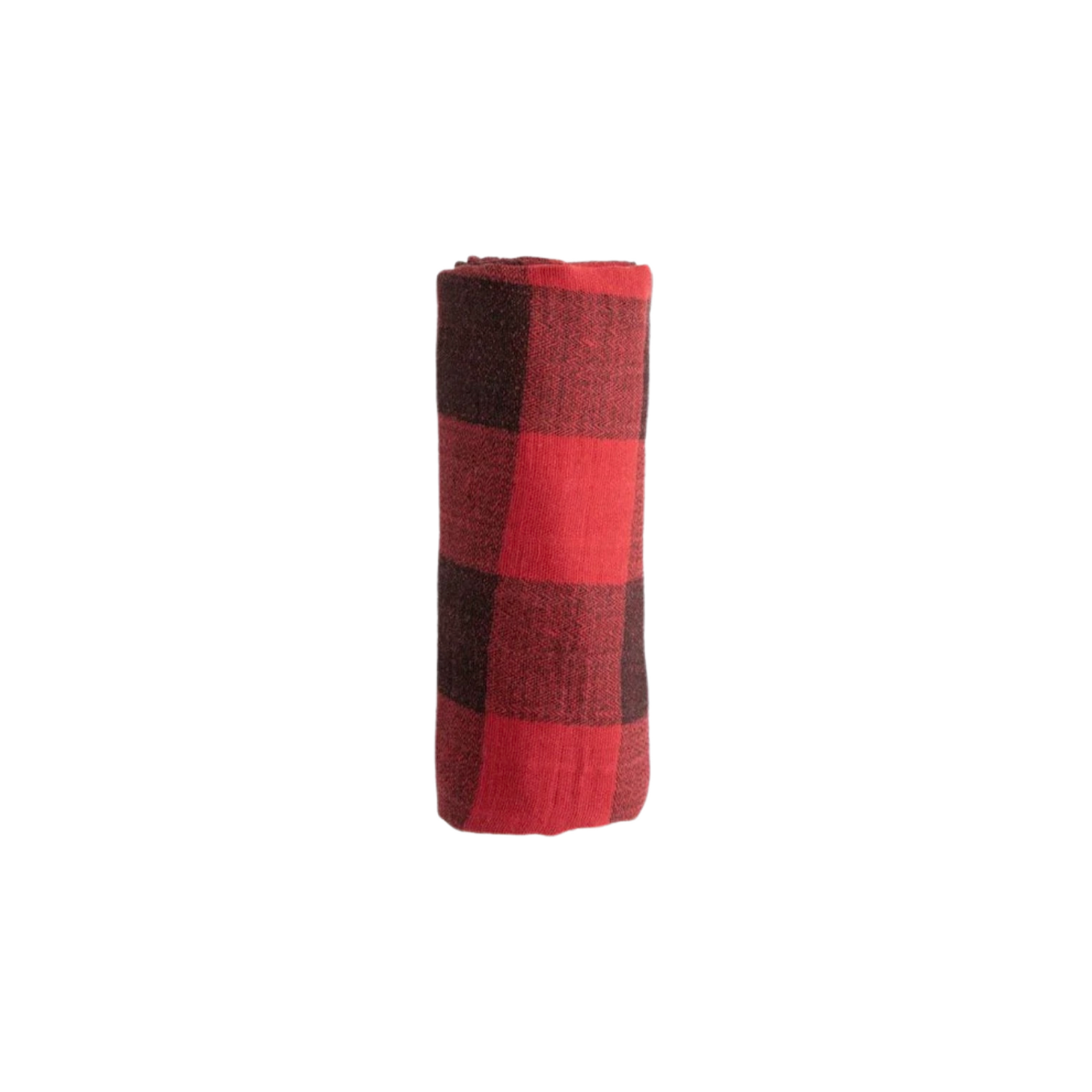 Red Plaid Cotton Muslin Swaddle