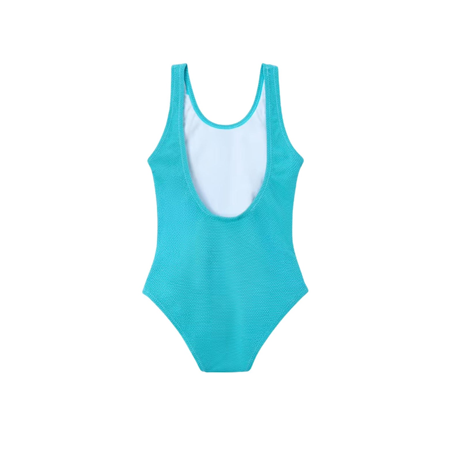 Girls’ Aqua Flower Cutout 1-Piece Swimsuit