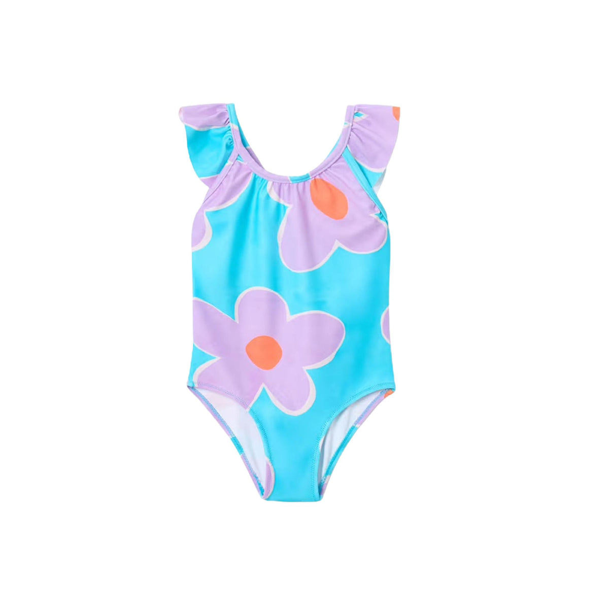 Girls’ Big Flower Print Swimsuit