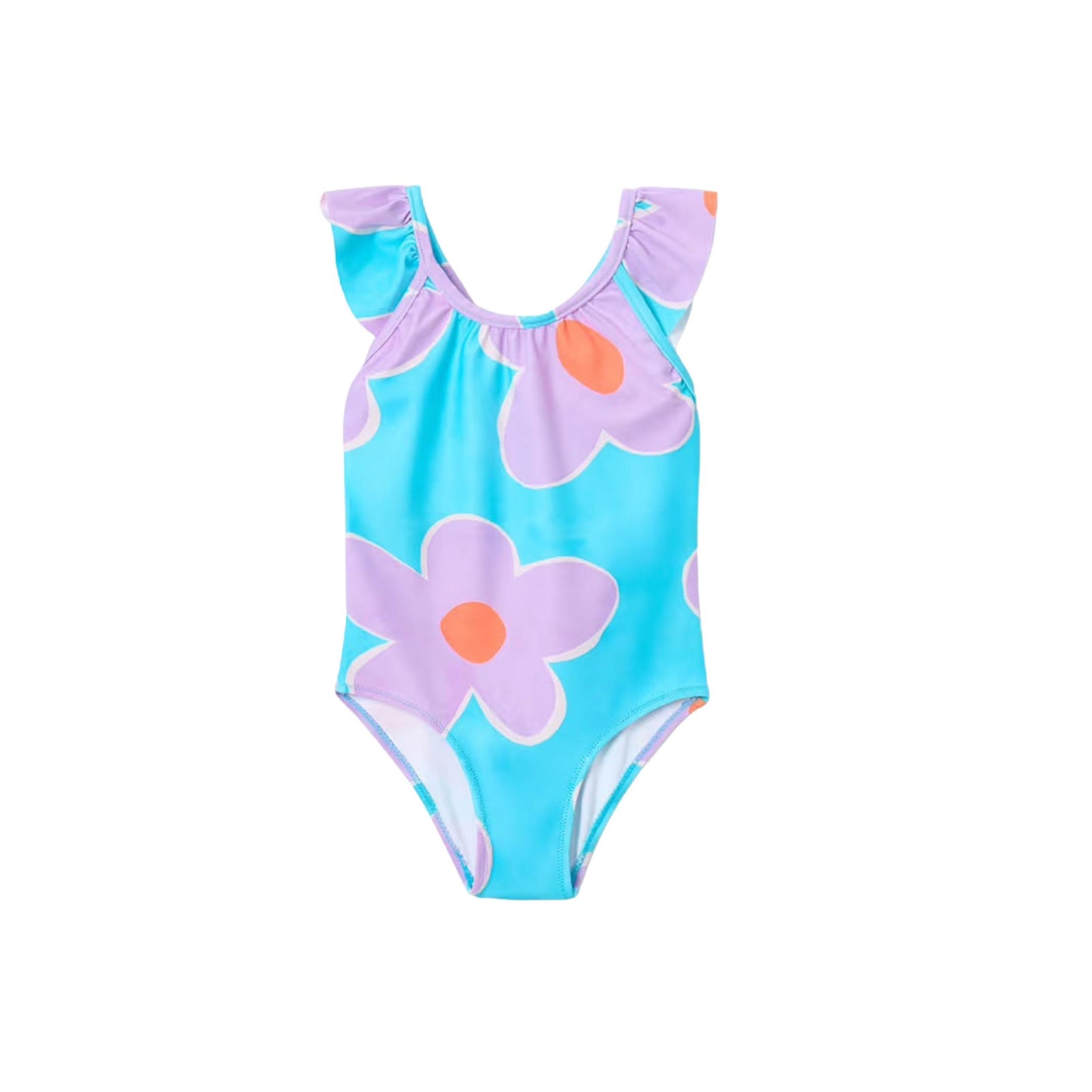 Girls’ Big Flower Print Swimsuit