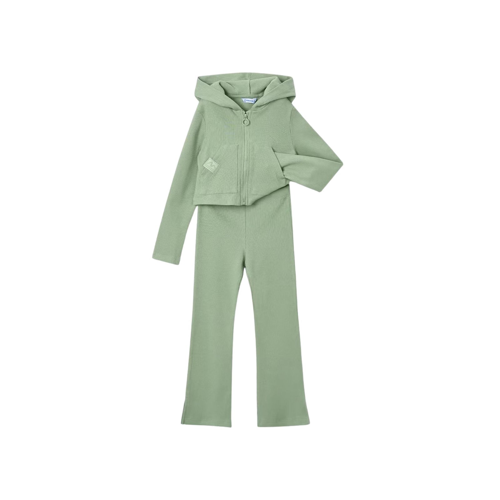 Girls’ Sage Ribbed Flare Tracksuit