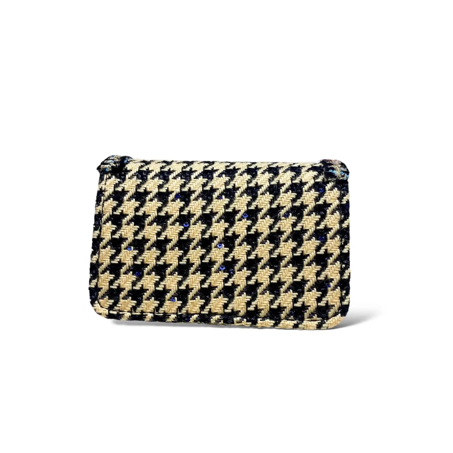 Navy Houndstooth Handbag