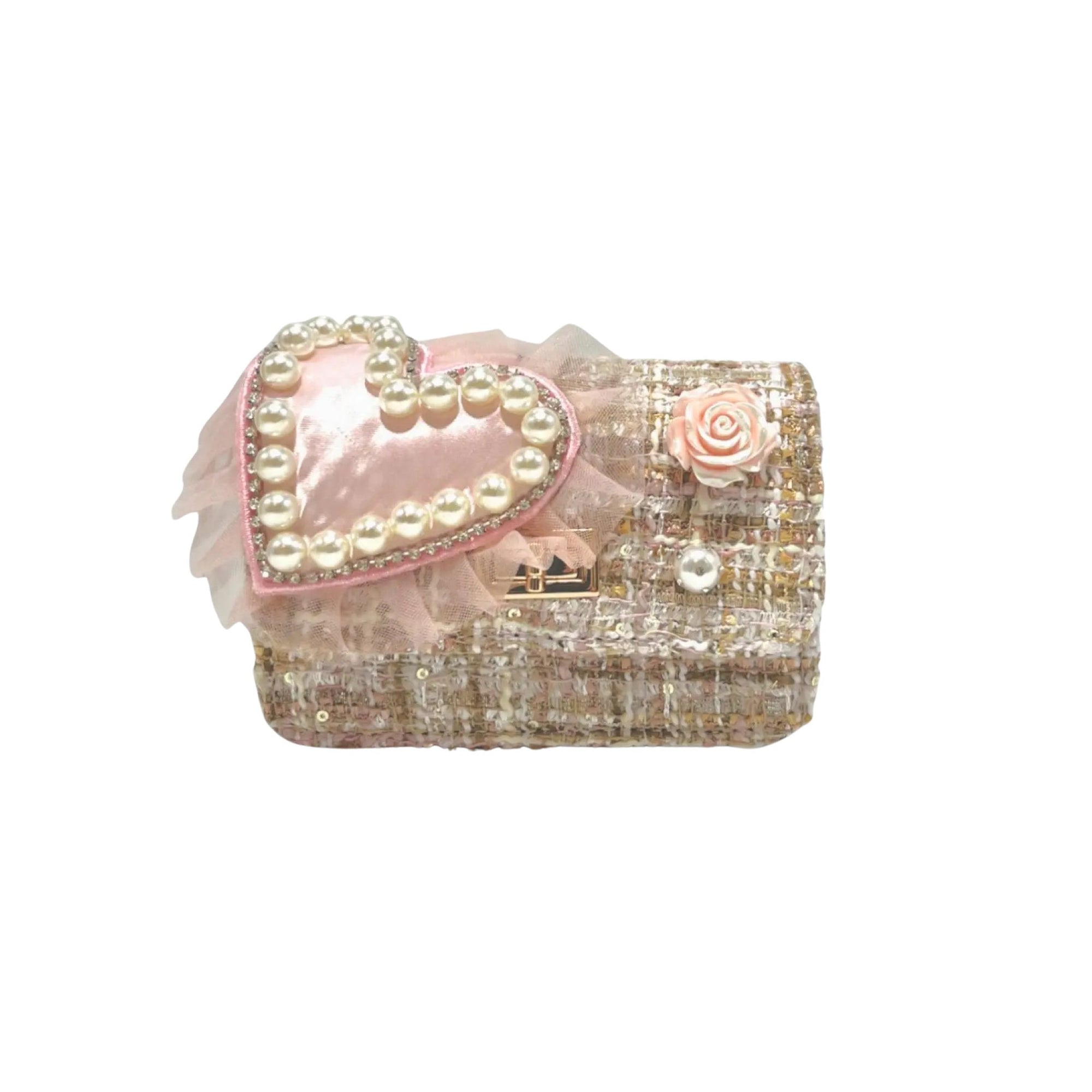 Big Heart Tweed Purse