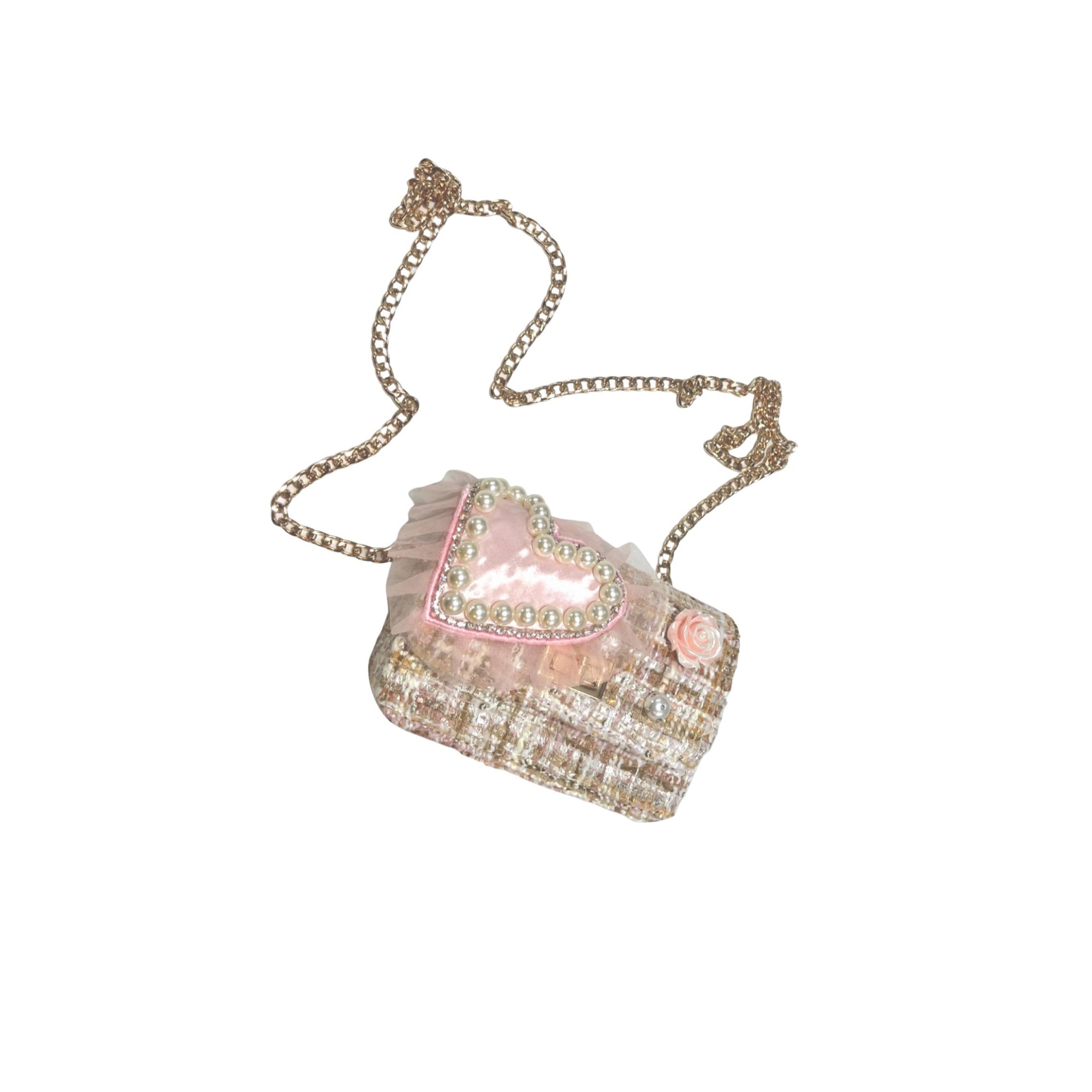 Big Heart Tweed Purse