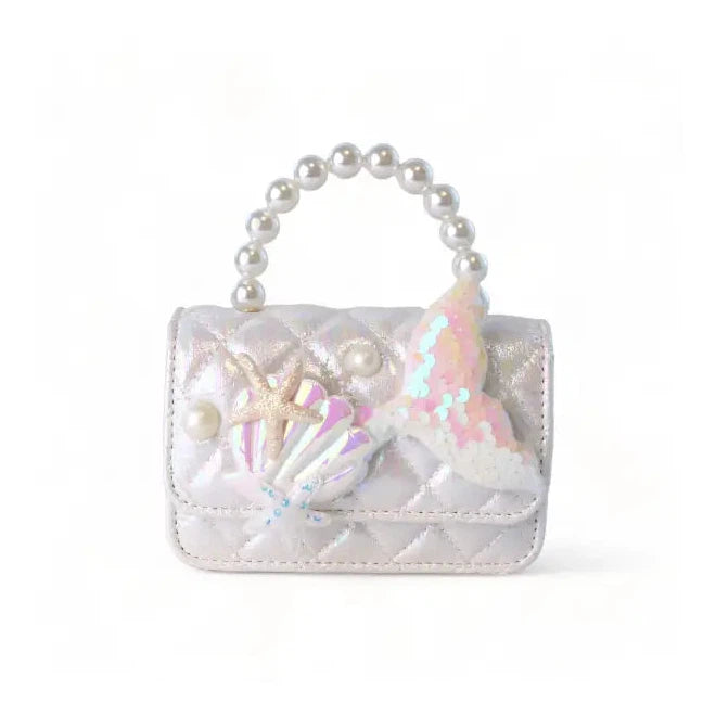 Quilted White Mermaid Purse