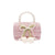 Pom Pom & Pearl Bow Pink Tweed Purse