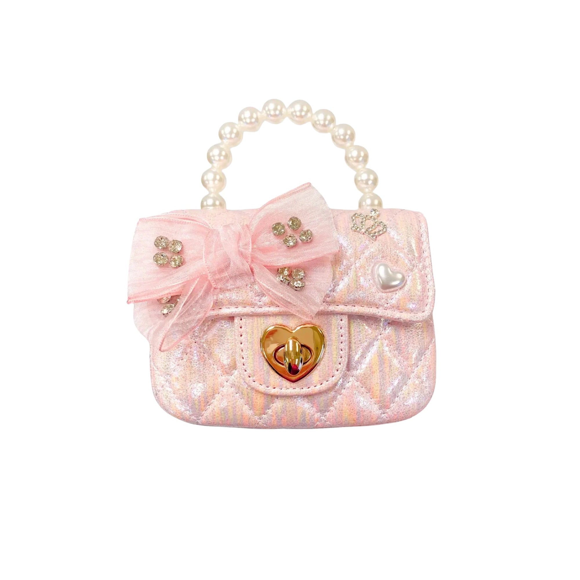 Quilted Pink Bow Purse