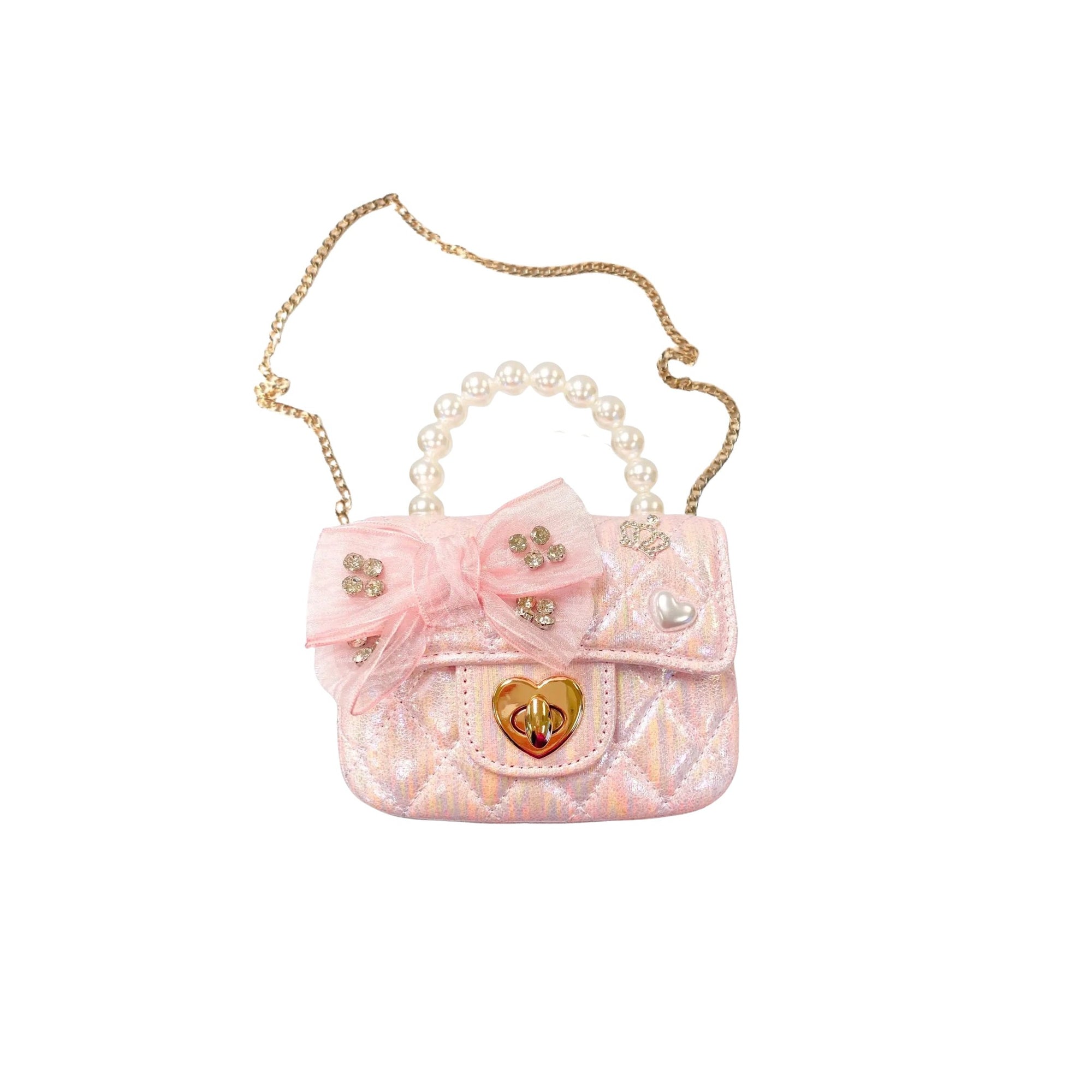 Quilted Pink Bow Purse