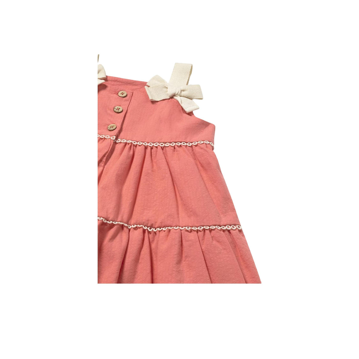 Baby Girl Bow Strap Tiered Ruffle Dress