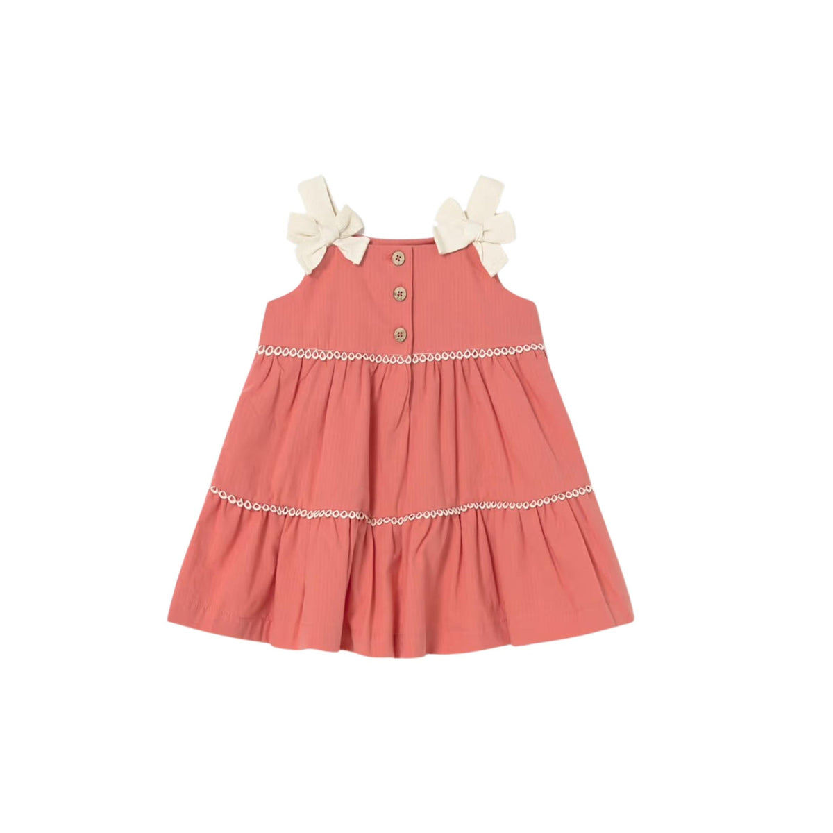 Baby Girl Bow Strap Tiered Ruffle Dress