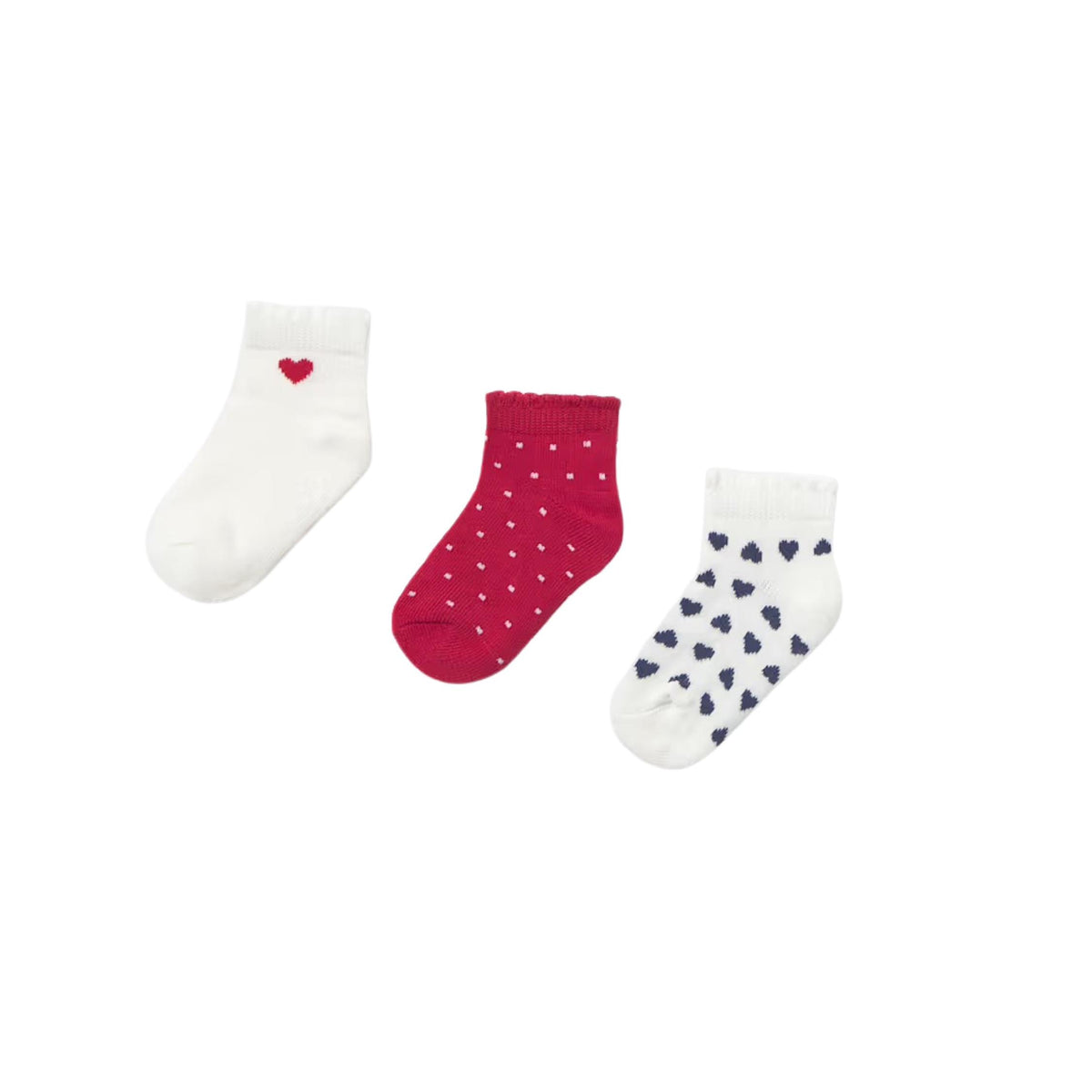 Girls’ Ankle Heart Print Socks/3-Pack