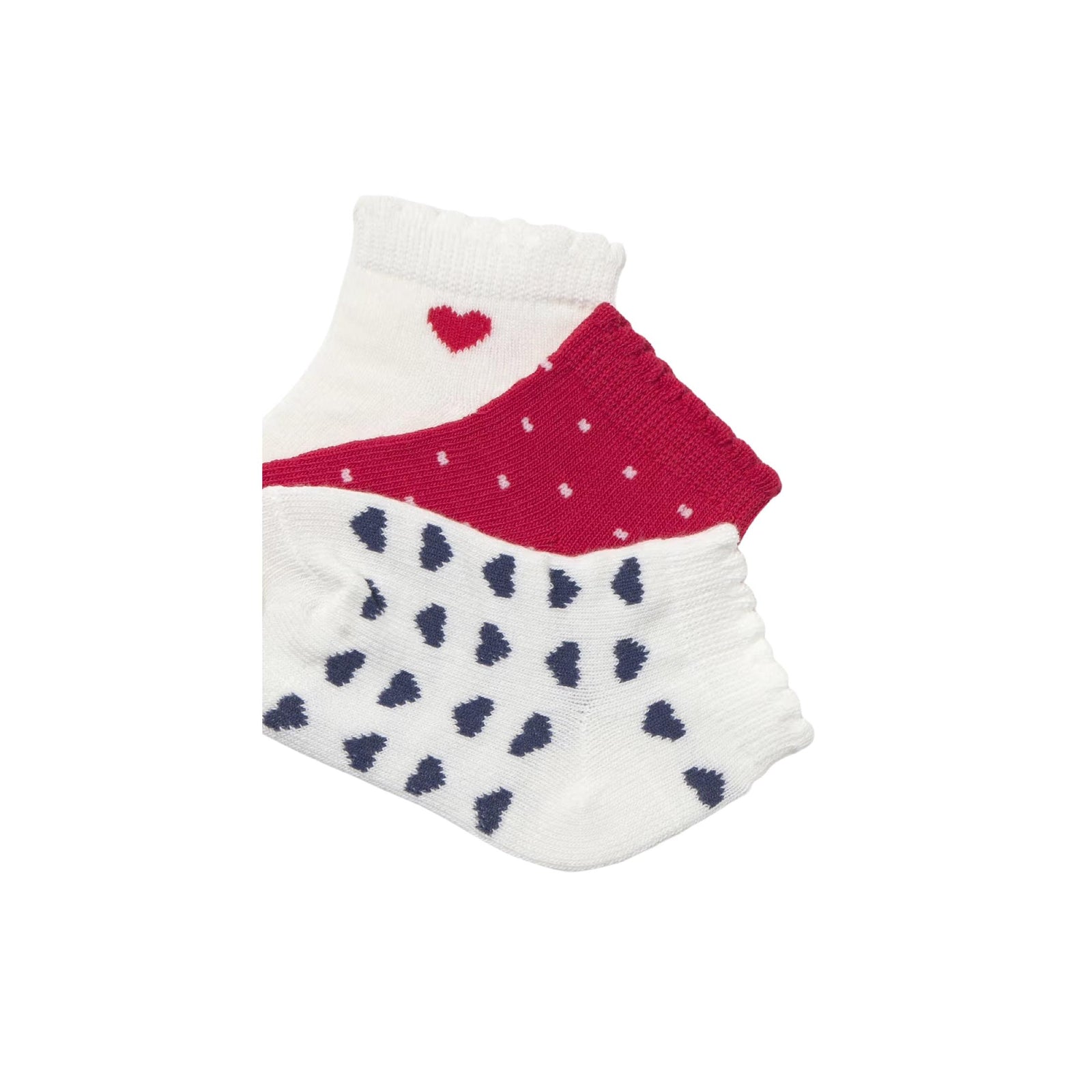 Girls’ Ankle Heart Print Socks/3-Pack