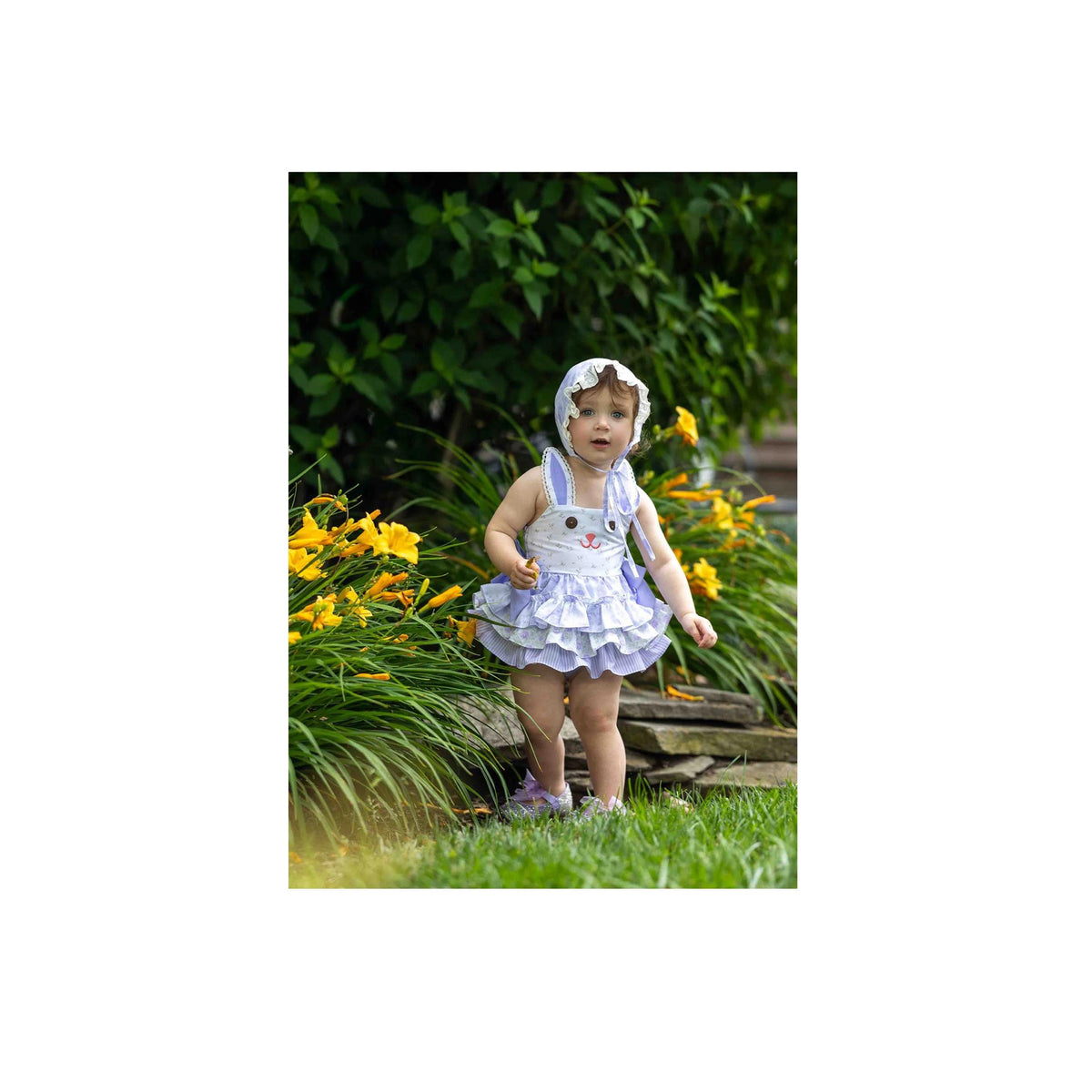 Baby Girl Bunny Face Lily Romper
