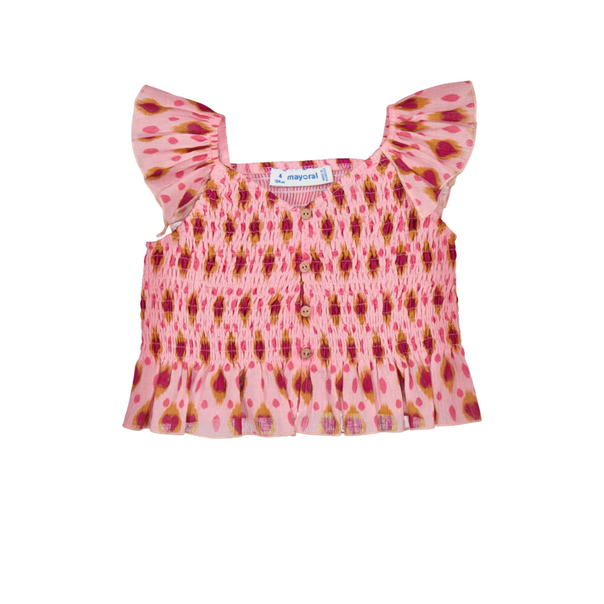 Girls’ Melting Hearts Print Smocked Top