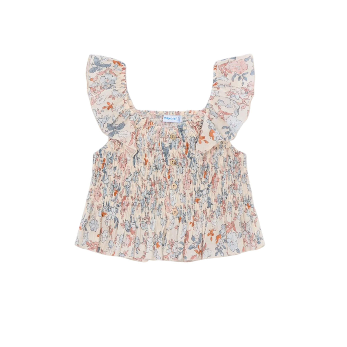 Girls’ Floral Smocked Top
