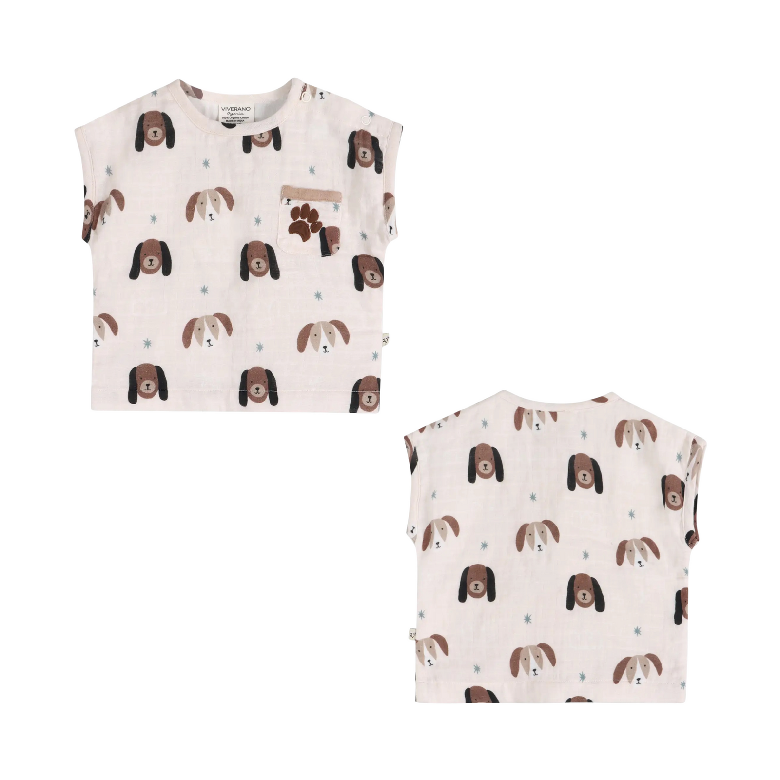 Doggies Print Top & Short Set