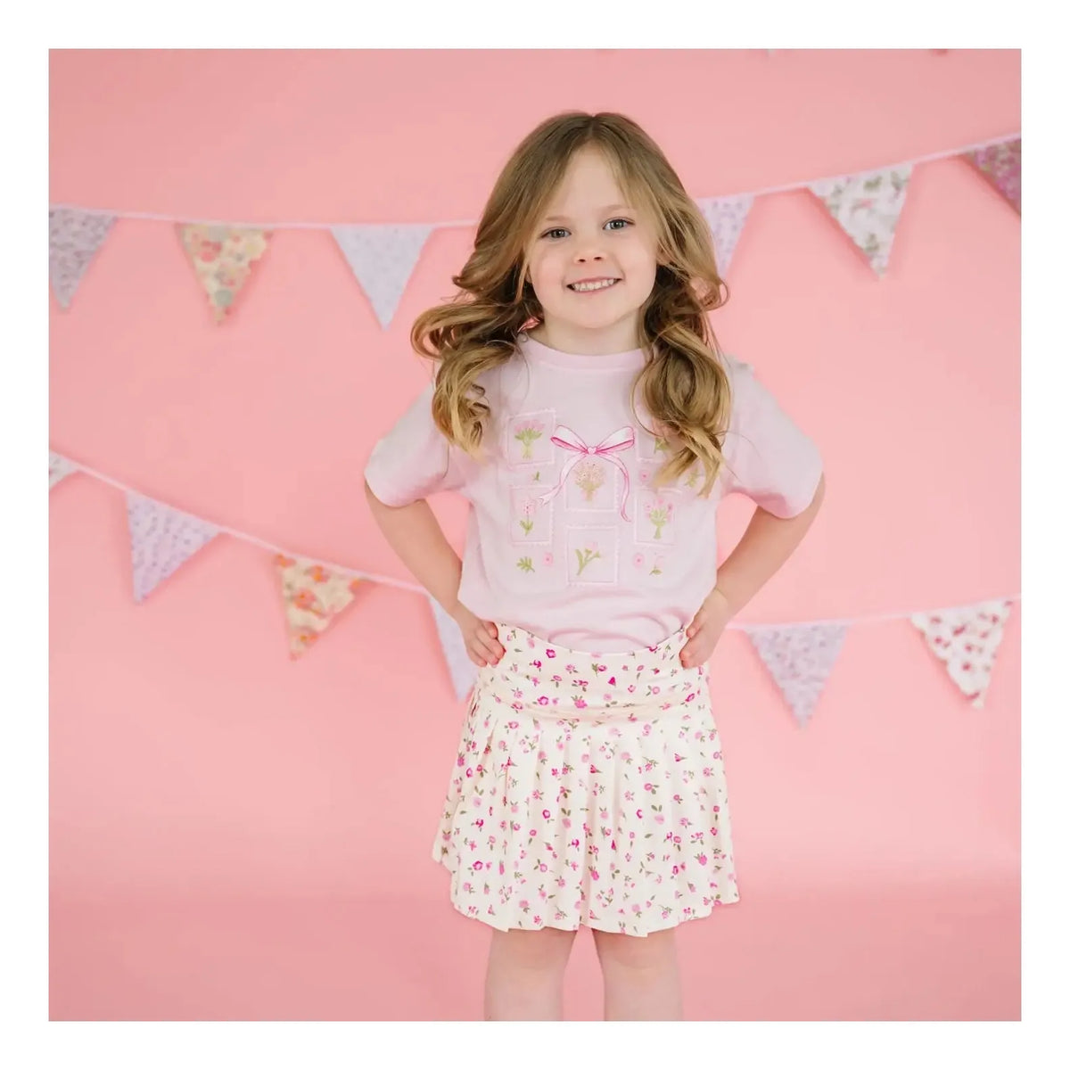 Girls’ Ditsy Floral Print Athletic Skort