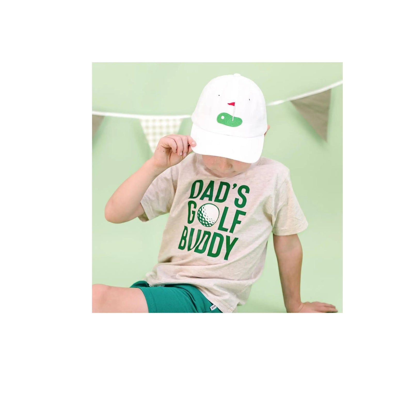 Boys’ Golf Tee Front Flag Baseball Hat