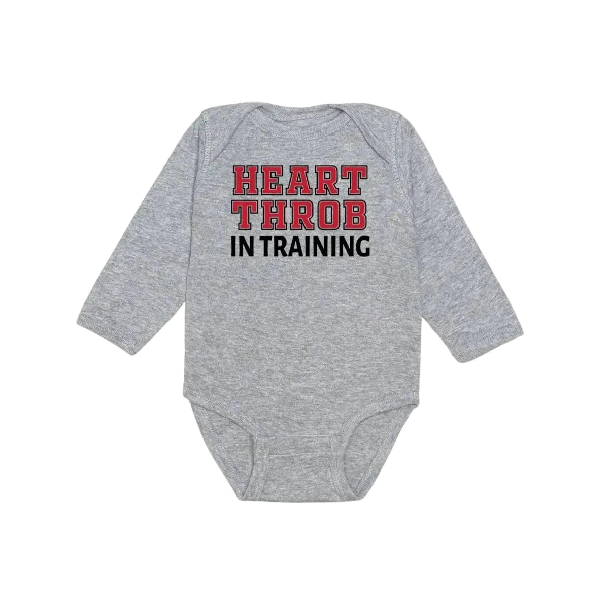 Baby Boy “Heart Throb In Training” Long Sleeve Bodysuit