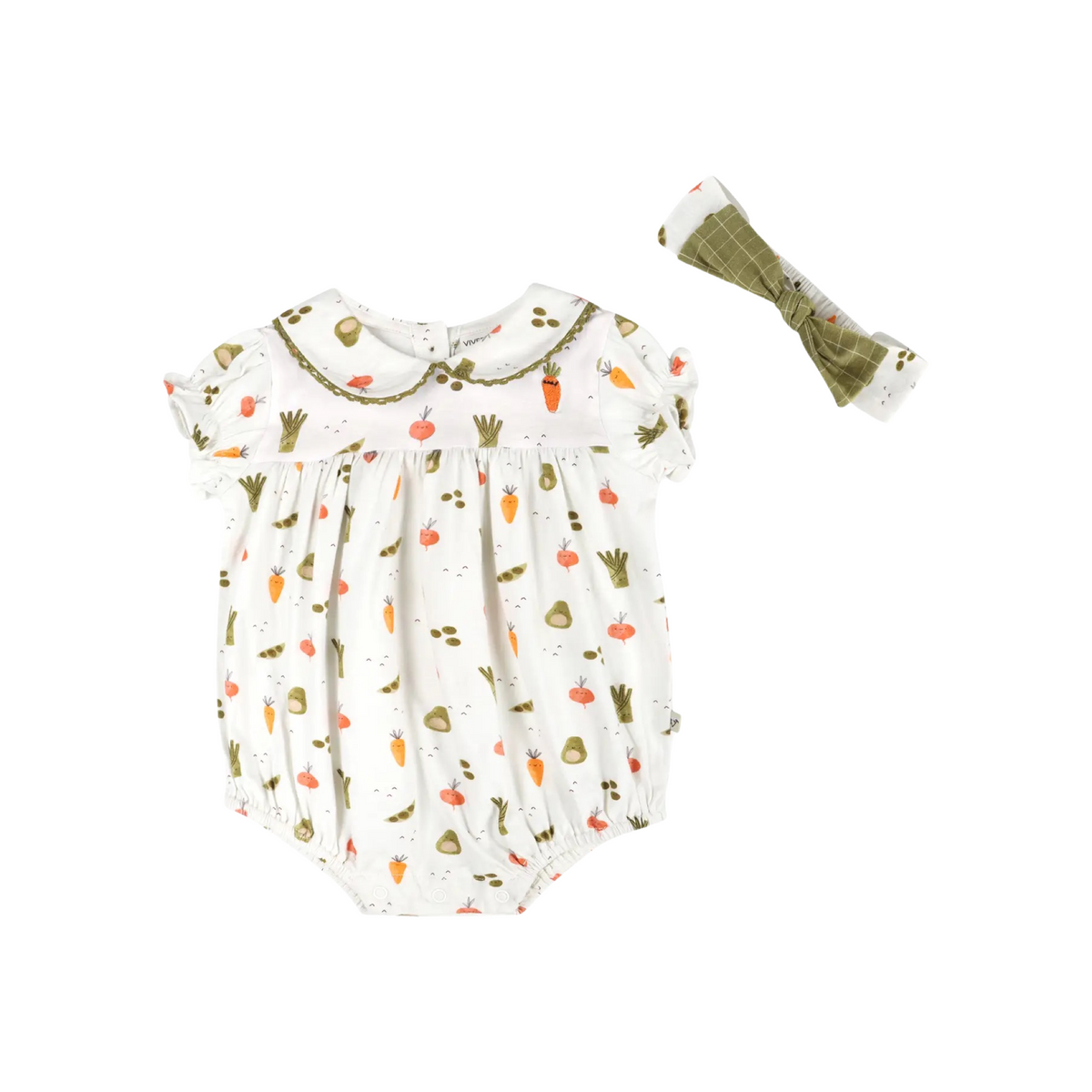 Veggies Bubble Romper &amp; Headband