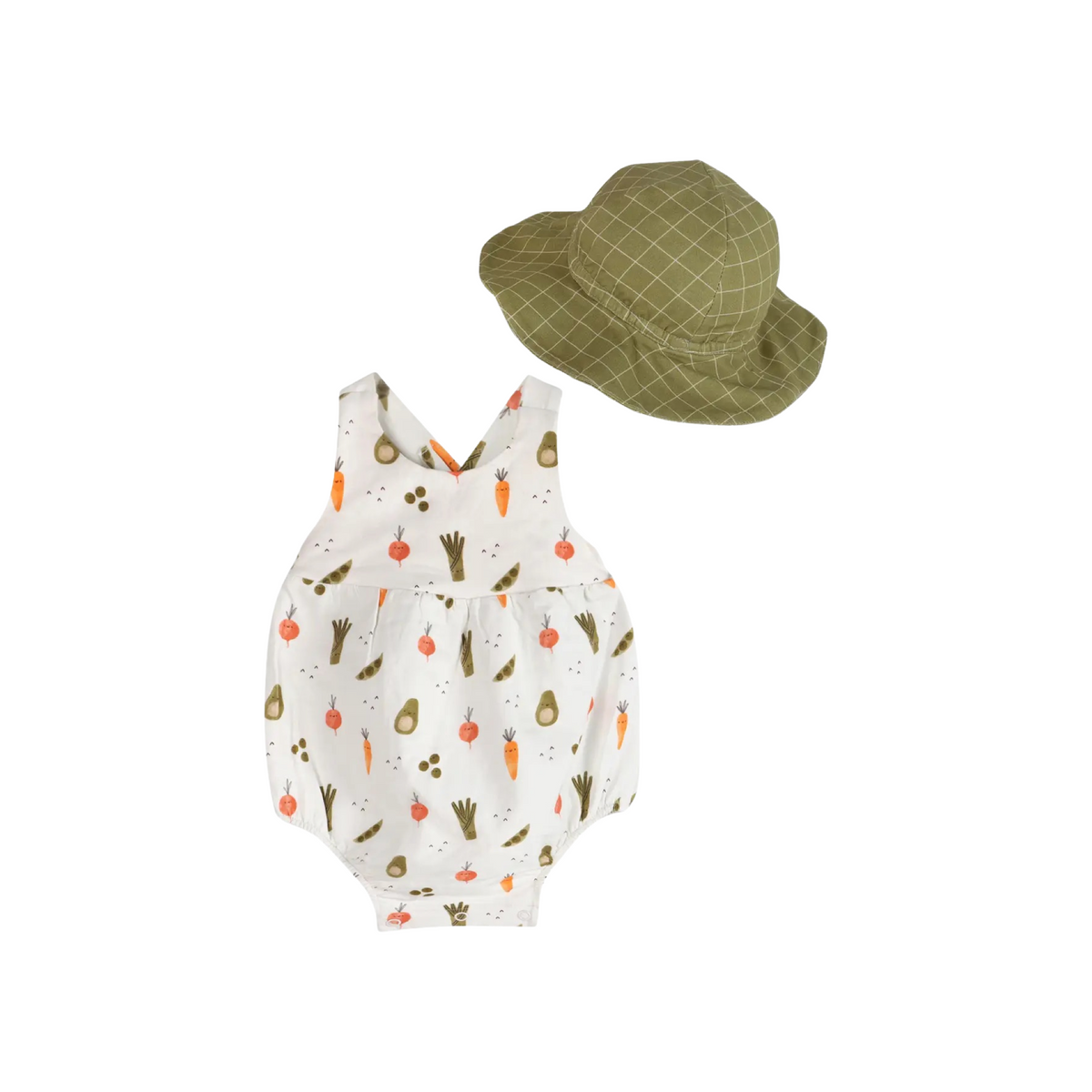 Veggies Strappy Bodysuit &amp; Hat Set