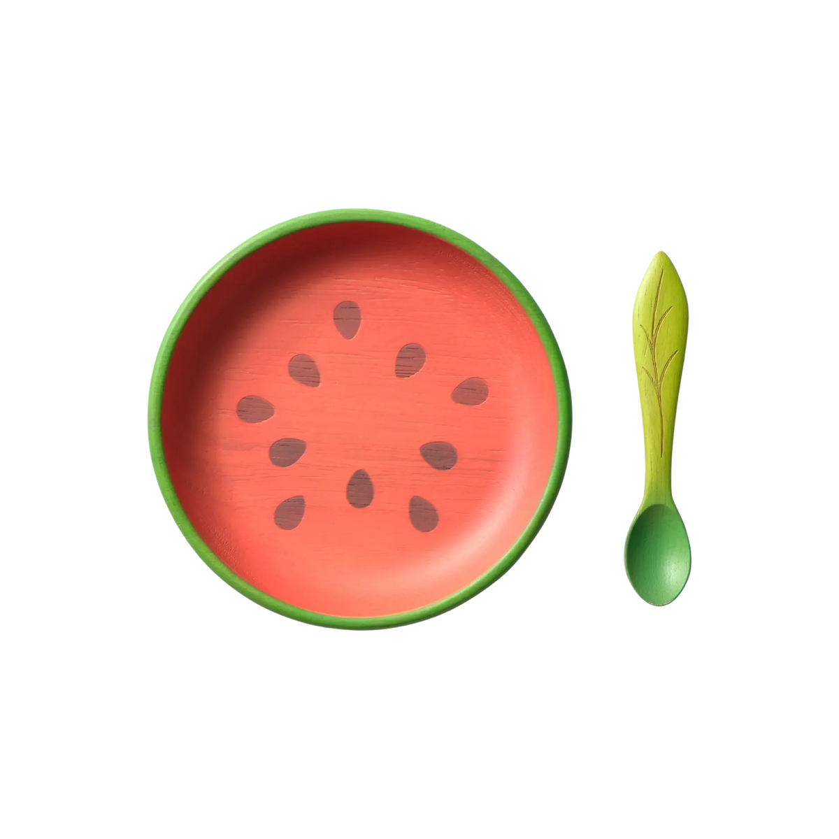 Wally The Watermelon Plate &amp; Spoon Set