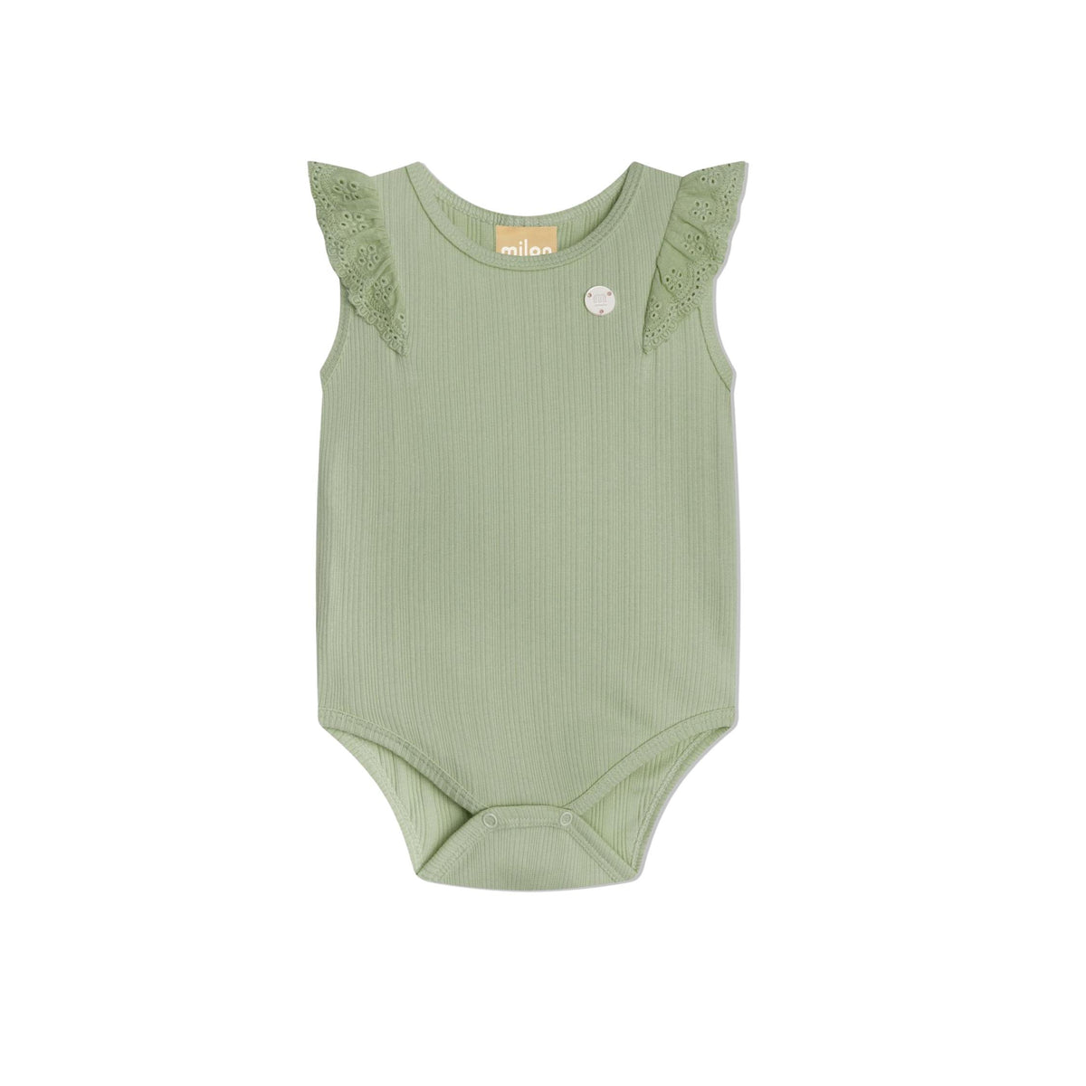 Baby Girl Sage Green Ruffle Bodysuit