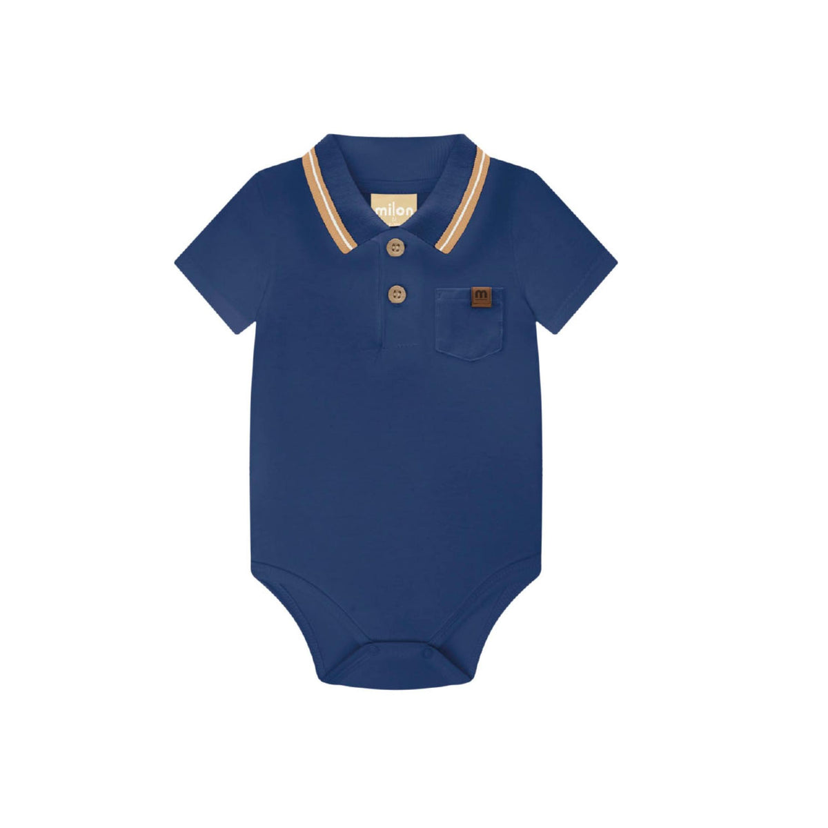 Baby Boy Navy Polo Bodysuit