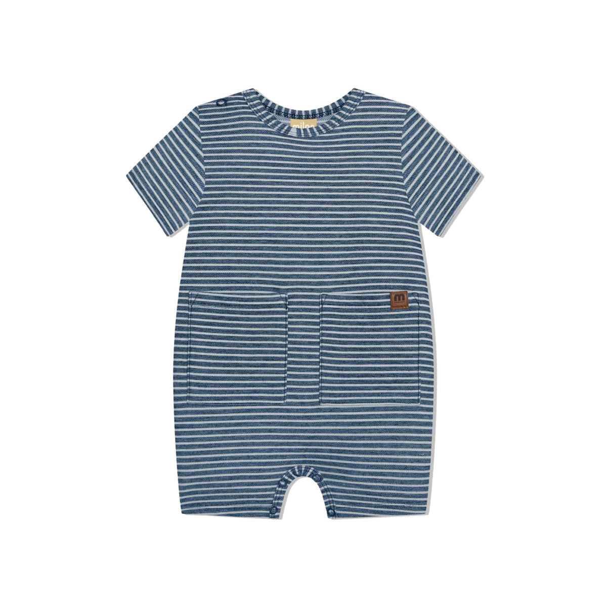 Baby Boy Blue and White Stripe Romper