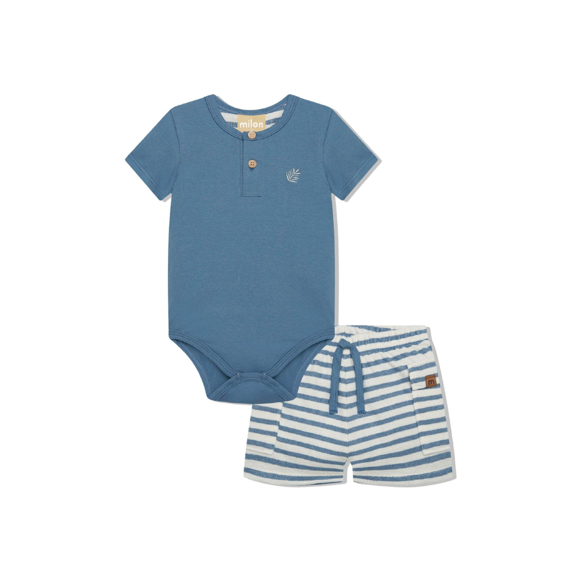 Baby Boy Bodysuit and Stripe Short Set