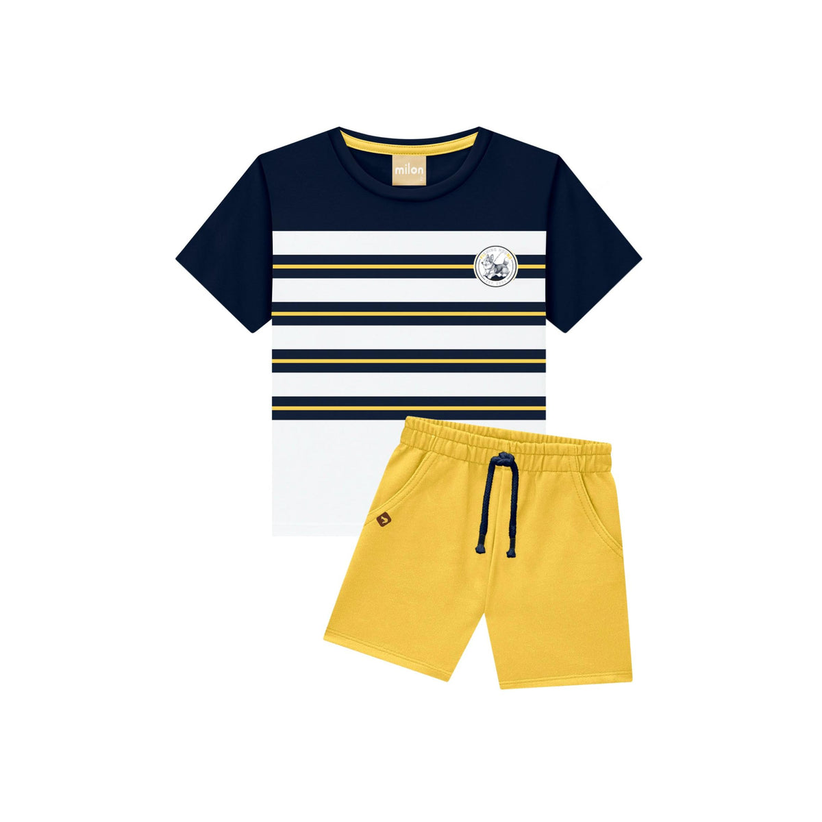 Boys’ Navy Stripe T-Shirt and Bermuda Short Set