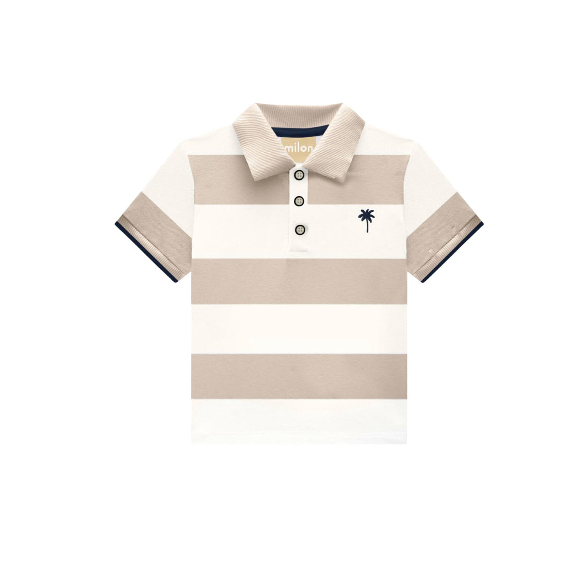 Boys’ Beige Stripe Polo Shirt