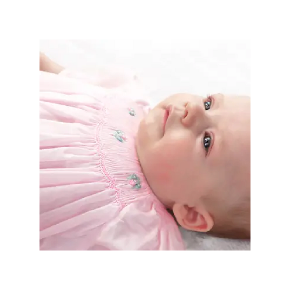 Smock Bubble Romper Pink