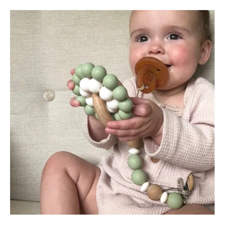 Silicone And Wooden Eco Teether Toy