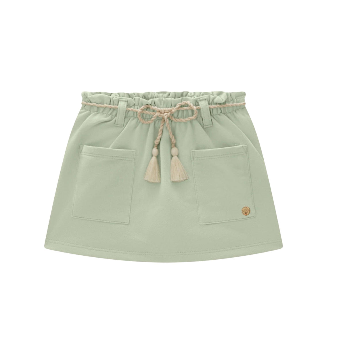 Girls’ Wasabi Green Skirt with Belt