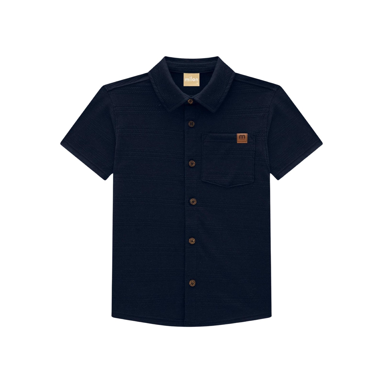 Boys’ Navy Button Down Short Sleeve Shirt