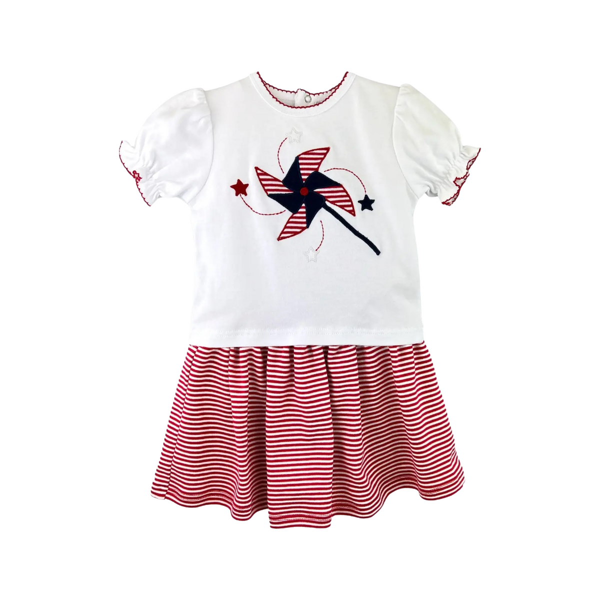 Pinwheel Print Shirt &amp; Skirt Set