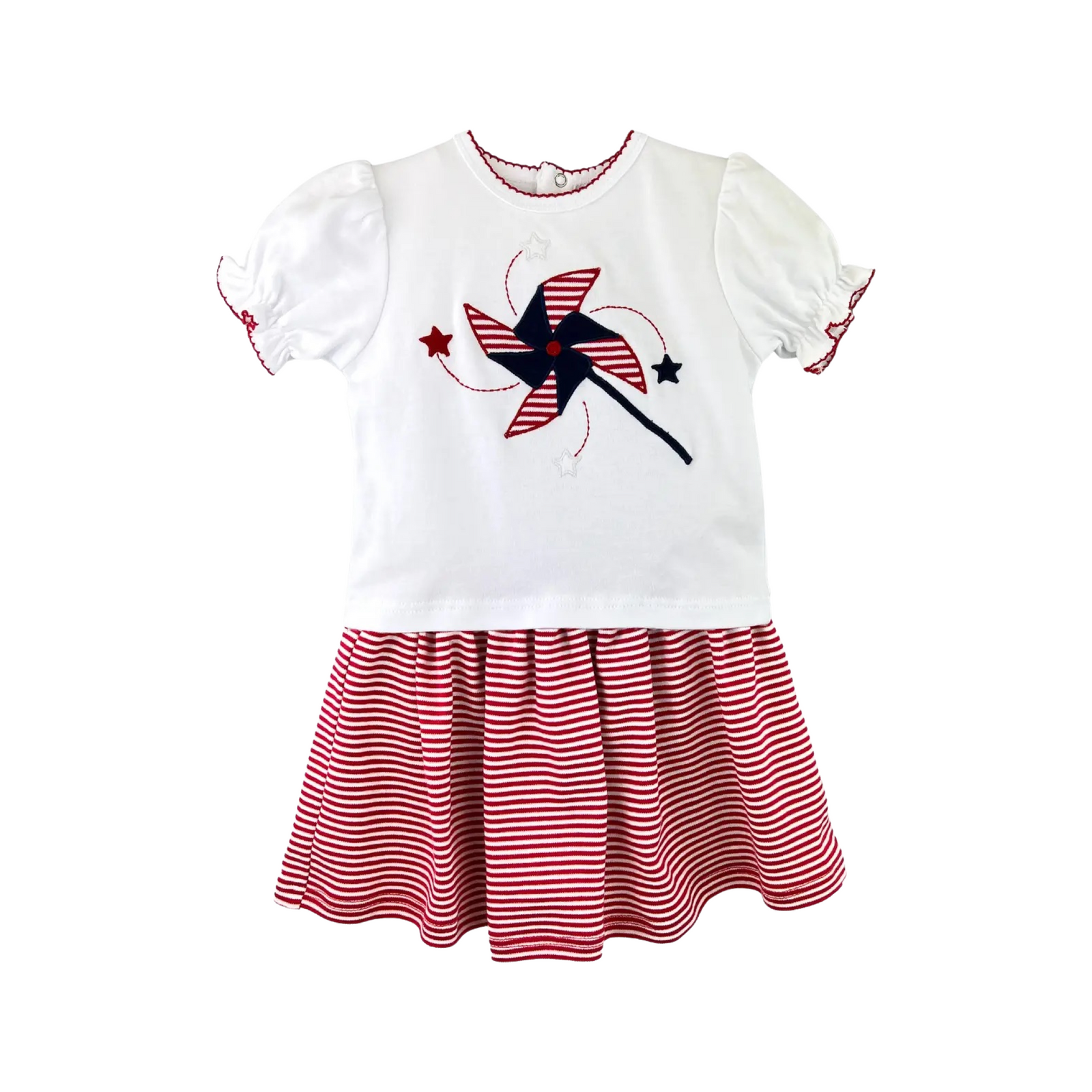 Pinwheel Print Shirt & Skirt Set