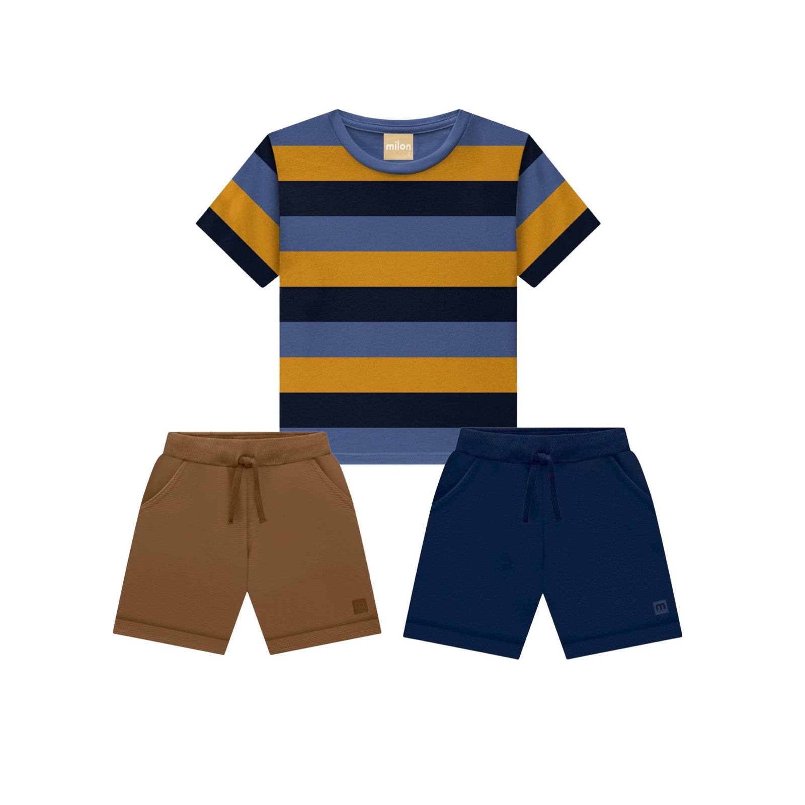 Boys’ Ochre Navy Stripe T-Shirt
