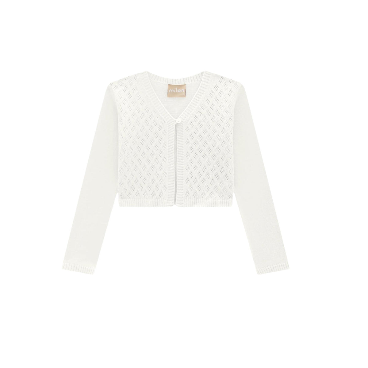 Girls’ Off White Knit Cardigan Shrug