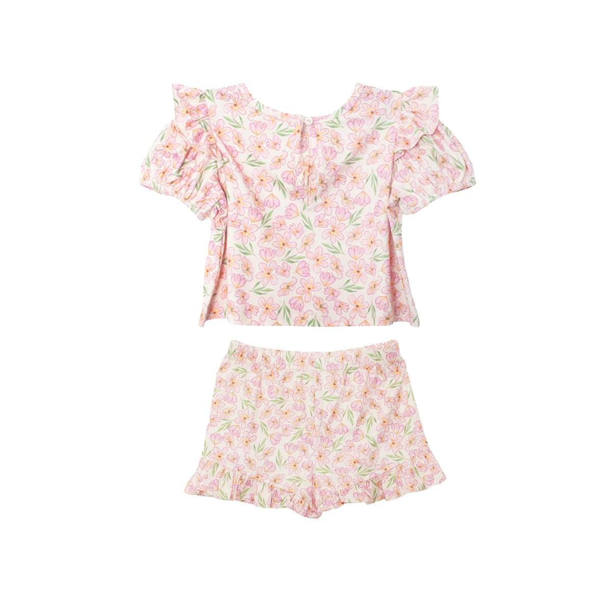 Wild Savanna Floral Print Girls’ Shirt & Short Set