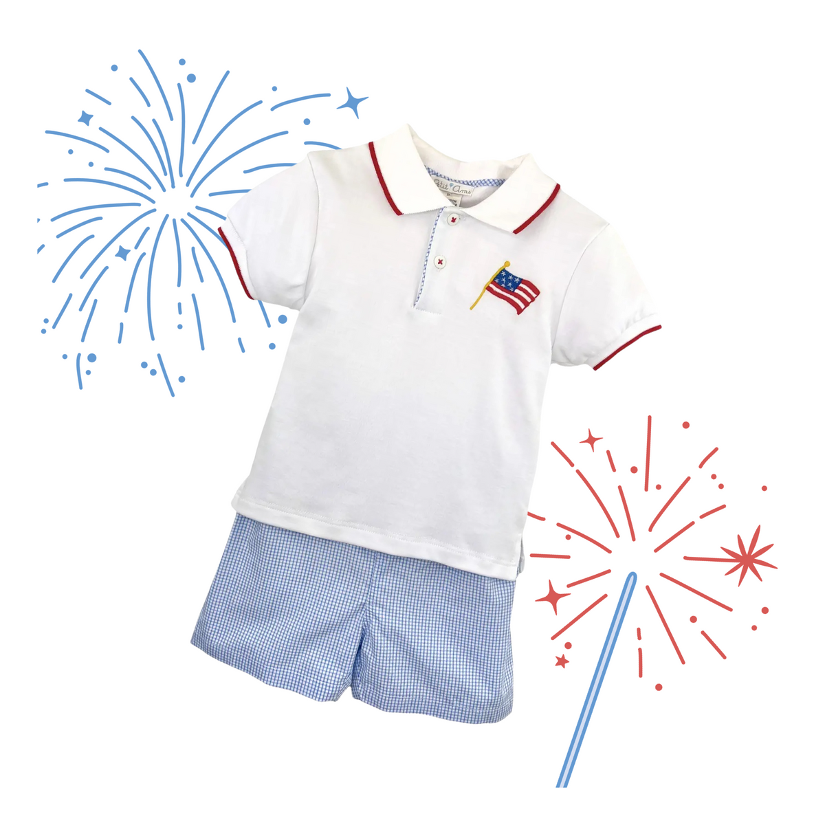 Flag Polo Shirt &amp; Short Set