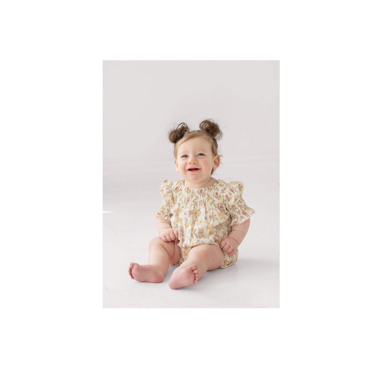 Ivory Floral Baby Girl Romper